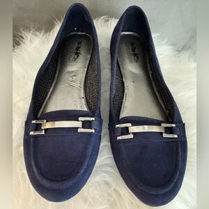 Coach and Four Blue Suede Loafers Size 9
